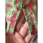 Brooks Brothers  Shirt Women Medium Pink Green Geometric Cotton Tunic top Preppy‎ Photo 6