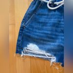 American Eagle Outfitters Paperbag Belted High Waist Blue Denim Mom Shorts Photo 3