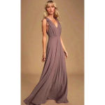 Lulus New Dance the Night Away Maxi Gown Black Surplice Dress Medium Formal NWT Photo 1