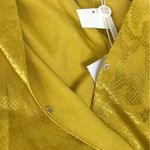 WAYF Yellow Gold Snake Print Long Sleeve Mini Dress Ruched Low Cut Large New Photo 5