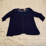 Trixxi  Women’s Blue Lace 3/4 Sleeve Blouse Size XL Photo 2