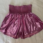 Peach Love  Pink Metallic Shorts Photo 0