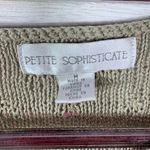 Petite Sophisticate Vintage Beaded Linen Blend V Neck Sweater Olive Medium Photo 8