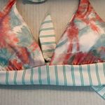 Splendid Bellini Reversible Halter Bra Bikini Top Sz M NWT Tie Dye & Stripes Photo 2