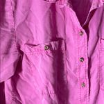 Sanctuary  large Vibrant hot Pink Collared button down lyocell Shirt pocket Photo 2