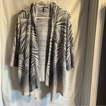Catherines  Open Front Hooded Cardigan Womens Size 2X Intricate Knit Navy & White Photo 1