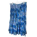 White Stag Blue Patchwork Pattern Maxi Boho Elastic Waistband Skirt Medium Photo 5