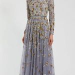 Mac Duggal  5533 Platinum Embellished High Neck Long Sleeve A Line Gown Dress Photo 0