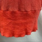 Lafayette 148  Linen Orange Coral Woven Short Dolman Sleeve Tunic Top L Photo 5