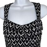 White House | Black Market Black & White Geo Diamond Print Tiered Top EUC XS Photo 2