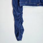 American Bazi Cropped Denim Jacket Size 1X NWT Scrunched Sleeve Jean Jacket Photo 2