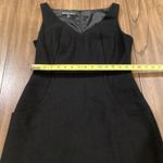 Lafayette 148 black Classic Sleeveless sheath v neck wool cashmere mini dress 6 Photo 4