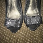 Lulu Townsend  Black Satin Slingback Heels Photo 1