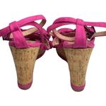 Pierre Cardin Vintage 90s: π Embellished Suede Cork Platform Heels π Pink Photo 4