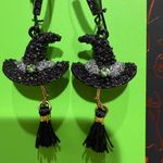 Betsey Johnson  Glittering Black Witch Hat Earrings Photo 2