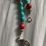 Western Turquoise And Cowhide Necklace Blue Photo 4