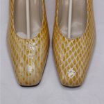 Rangoni Firenze Minx Beige Embossed Leather Block Heel Pumps 8 AAA Narrow Italy Photo 7