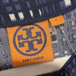 Tory Burch NWT Clementine Plaid A-Line Dress Large Navy Blue Print Ruffles Photo 4