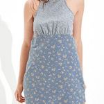 American Eagle Women's  blue floral high neck cami mini dress size medium Photo 0