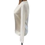 Loft Ann Taylor oriental metallic jacquard ivory sweatshirt size XS Photo 3