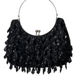 Vintage Black Bead and Sequin Evening Clutch Bag Photo 0