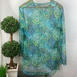 Bitter Apple Green & Blue Print Sheer Swim Bathing Suit Cover Up Dress L Size L Photo 1