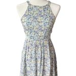 Disney Cinderella Pastel Blue Floral Fit and Flare Dress Size S Princess Cutouts Photo 1