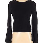 Eliza J Black Bell Sleeve Top Keyhole Shirt Photo 0