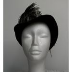 American Vintage Vintage 50-60's Bellini Originals Black cocktail tilt Hat Silver Feather Accent Photo 8