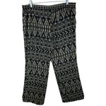 BCX Black Tan Patterned Lightweight Elastic Waist Straight Leg Pants Size XL Photo 1