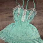 Vintage Nan Flower Green Mini Slip Dress Small Photo 0