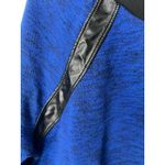 EXPRESS Blue Faux Leather Zip Hi-Lo Hem Alt Femme Top Sz Small Photo 4