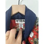 After All 90s Vintage Baroque Print Jacket Womens Blue Track Bomber Jacket Large Photo 4