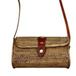 Vintage Rattan Leather Clutch Handbag Purse Boho Crossbody Bag Small
L Brown Photo 1