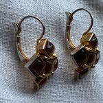 Beautiful Tigers Eye With European Back Earrings Gold Photo 5