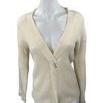 Open Edit Women's Cream Twist Front Rib Knit V-neck Long Sleeve Sweater Top XXS Photo 0