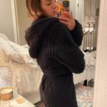 Black Cropped Fur Jacket Photo 2