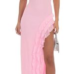 Lucy in the Sky  Maxi Dress Ruffle Strapless Ruched Pink Photo 0