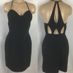Saelee Black Cutout Back Zip Front Rubbed Mini Occassion Cocktail Dress 6 Photo 9