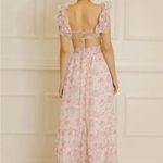 Storia  Floral and Embroidered Tiny Flowers Maxi Dress Pink Open Back Size Large Photo 3