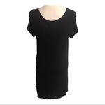 JODIFL Chevron Neckline Black Shirt Dress Photo 3