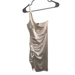 Windsor  Ivory Satin Ruched Bodycon Dress XS Photo 1