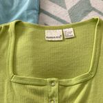 Fashion Bug Vintage  Lime Green Top Size Large.  Square neckline Photo 3