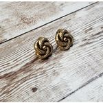 YSL Yves Saint Laurent Vintage Clip On Earrings Swirl Flower Photo 1