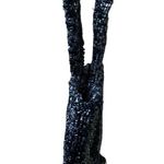 Moyna vintage black and silver beaded women's mini purse handbag wristlet Photo 3