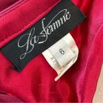 La Femme  Strapless Prom Formal Dress Gown Cranberry Size 6 NWT Photo 7