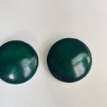 None Emerald Green Round Button Earrings Photo 4