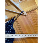 Urban Outfitters  Star Print Velvet Slip Dress XS Navy Celestial Midi Dress Photo 9