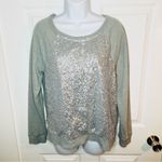 Apt. 9  Long Sleeve Sequin Front Embellished Sweatshirt Grey S Photo 3