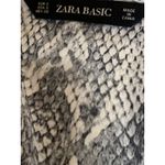 ZARA  Black White Snakeskin Button Down V-Neck Long Sleeve Mini Shirt Dress Sz S Photo 2